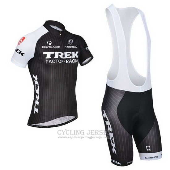 2014 Cycling Jersey Trek Factory Racing Black and White Short Sleeve and Bib Short